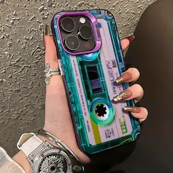 Retro Cassette Tape Design Shockproof Phone Case - iPhone XS Max (PURPLE)