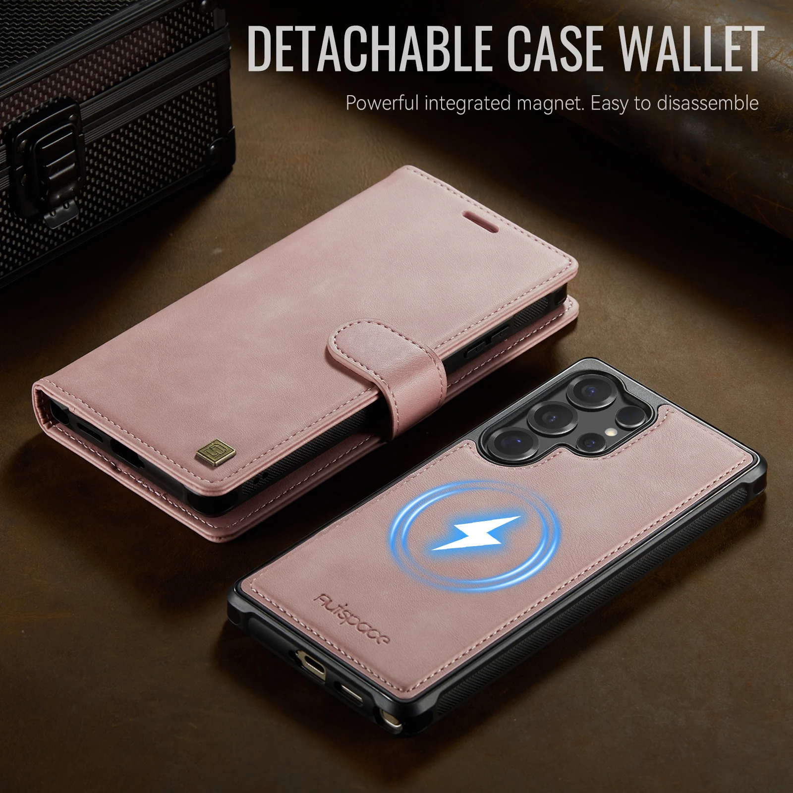 Leather Phone Case 2-in-1 Detachable Wallet Cover With Card Holder For Samsung Galaxy S25 Plus