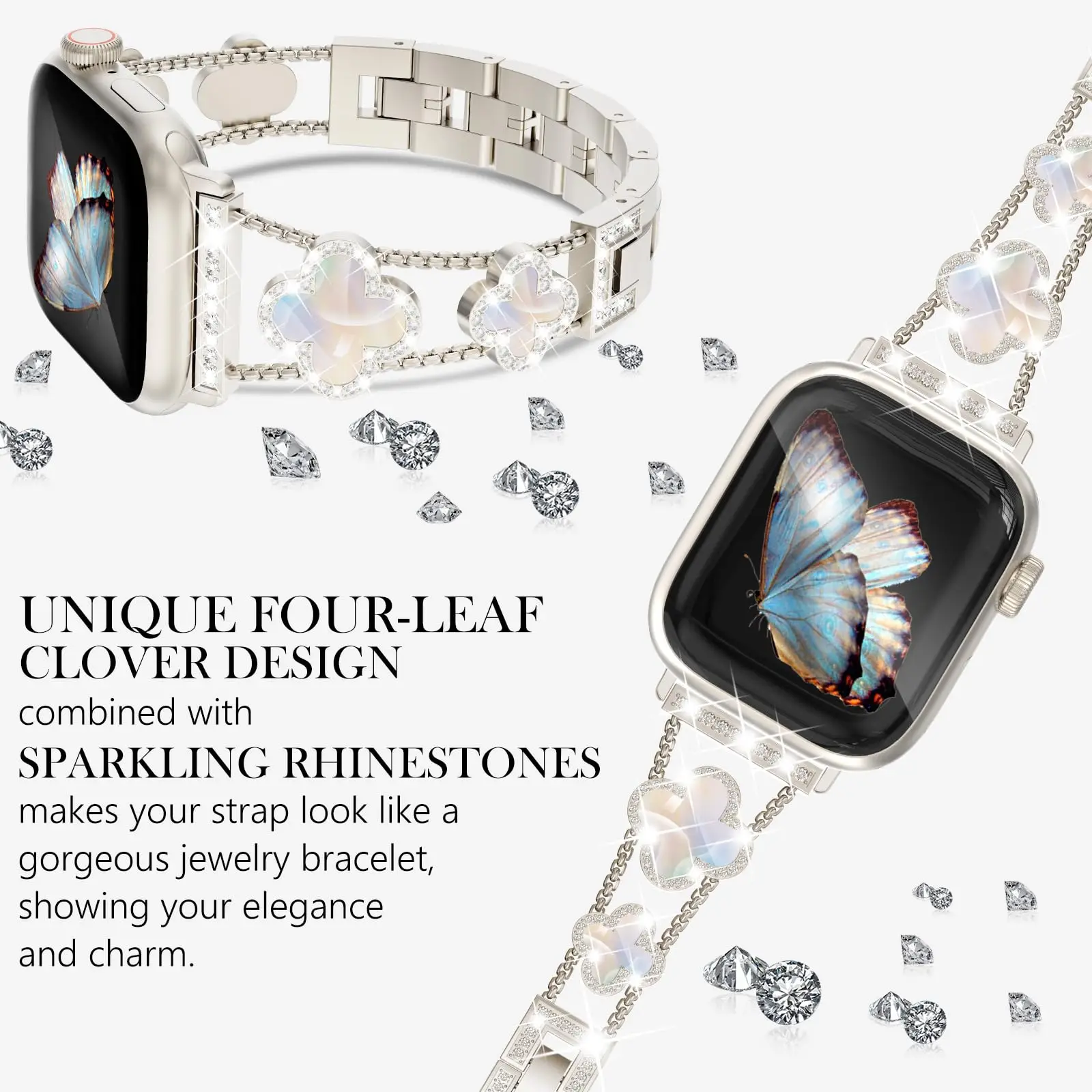 Bling Diamond Band for Apple Watch Straps 40mm 42mm 41mm 38mm 46mm 44mm 45mm 49mm Metal Bracelet iWatch Ultra 2 series 10 8 9 se