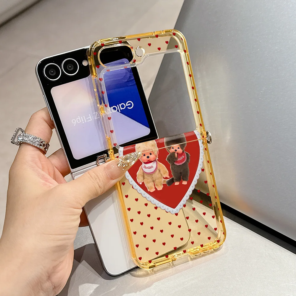 Cute Monchhichis Metal Connector Phone Case - Candy Color Soft TPU Cover