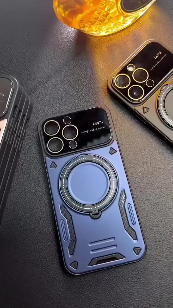 Custodia Per Xiaomi Redmi 10C Con Anello Metallico E Supporto Magnetico – TPU + PC Rigido, Blu, Antiurto