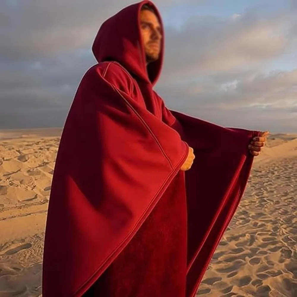 Good Quality Indio Cloak Hoodie Punk Loose Solid Color Cloak top Blanket With Hat Men Sweatshirt Casual Autumn and Winter