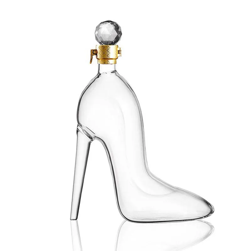 High-heeled Whisky Decanter, Shoes Shape, Luxurious Glass Merlot, Rum Wine Bottle, Women Gift, 350 ml, 700ml