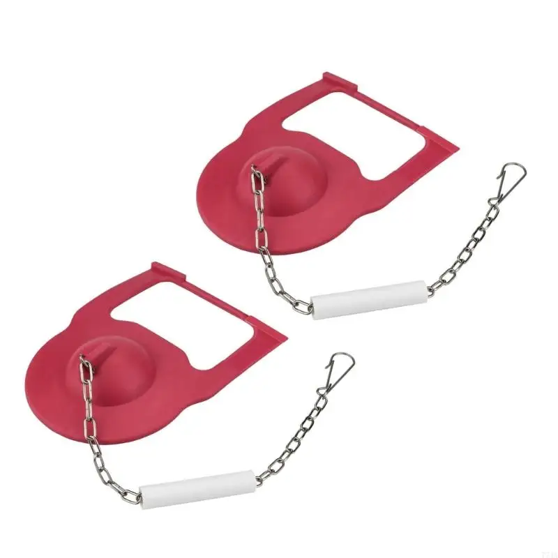 77JA 2Pcs Toilet Flapper Replacement Water Saving Toilet Flapper with Stainless Chain