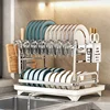 Kitchen Dish Drying Rack Adjustable Stainless Steel 2 Tier Plates Organizer Dish Bowl Drainer Storage Rack Kitchen Utensils 1
