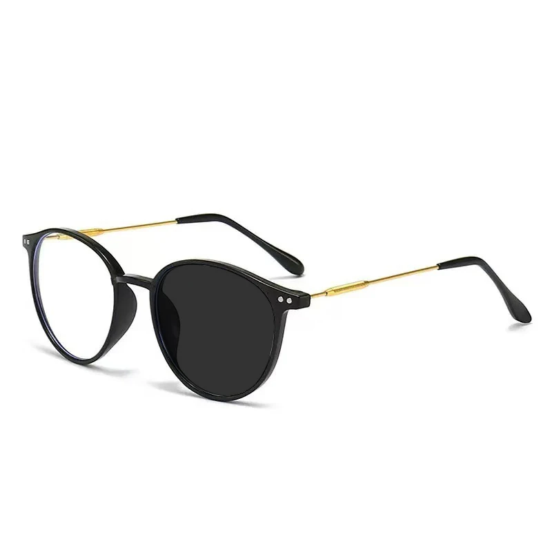 New Black Round Computer Glasses Metal Frame Women Men Anti Blue Light Circular Eyewear Blocking Optical Spectacle Eyeglasses