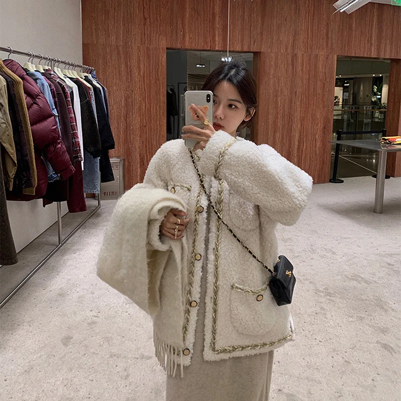 Small Fragrant Lamb Wool Coat Women's Australian Grain Sheep Shearing Coat Fur New Style Fur and Fur Young
