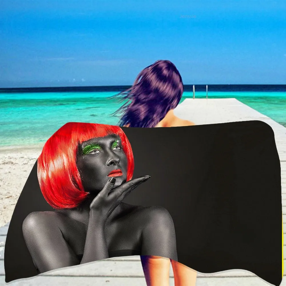 Sexy Lady 3D Print Beach Towels Large Gym Sport Pool Yoga Towel Quick Dry Absorbent Towel for Boys Adult Custom Swimming Towel - Image 2