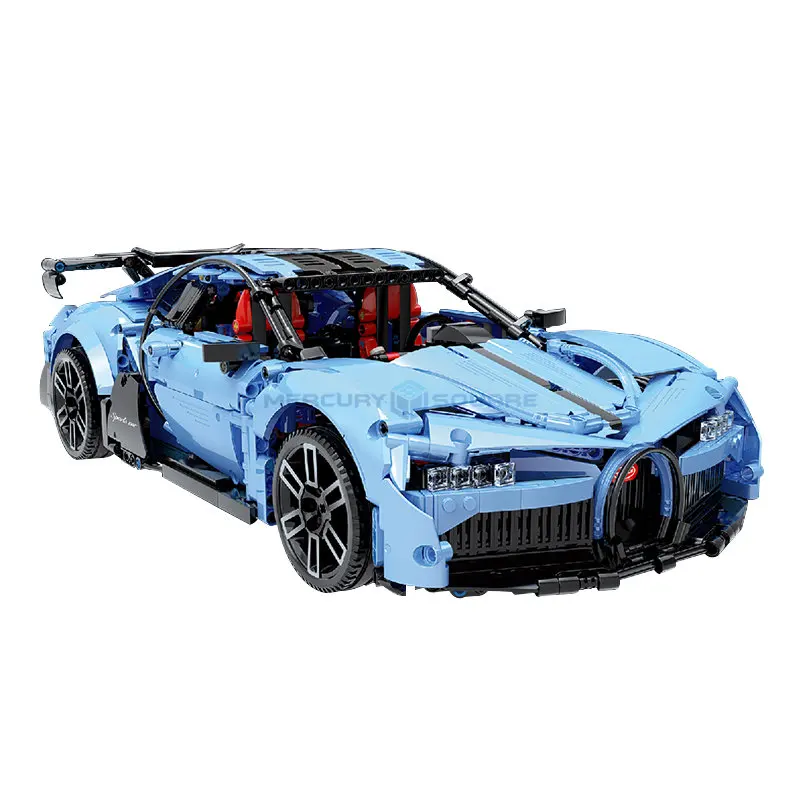 Blue Sports Car 1:10 Moc Super Fast Racing Car T5027A Model Building Blocks Bricks Set Furious Gifts Toys For Boys Children