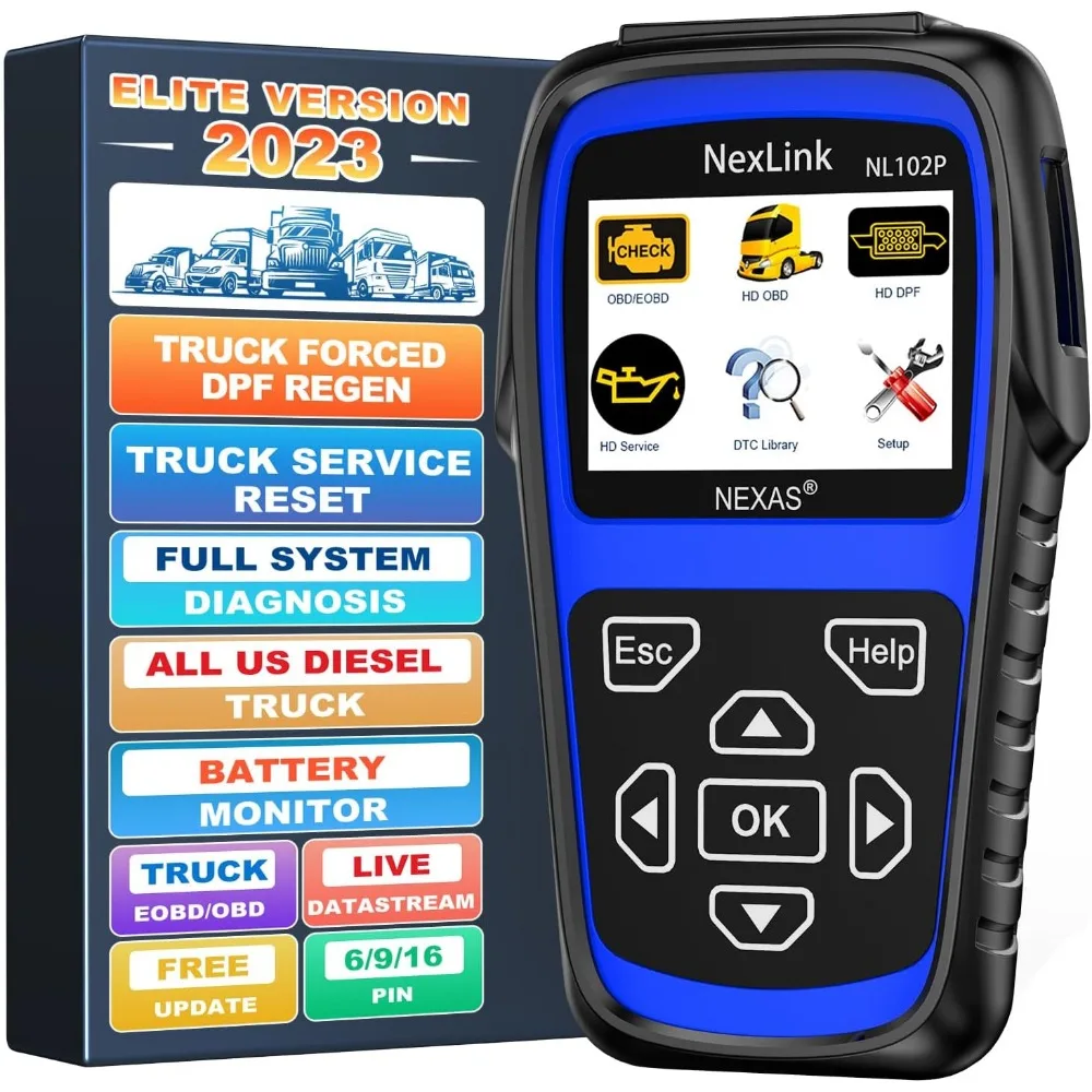 

NEXAS NL102 Plus Full Systems Heavy Duty Truck Scan Tool Force DPF Regen Tool HDOBD/EOBD Diagnostic Scanner