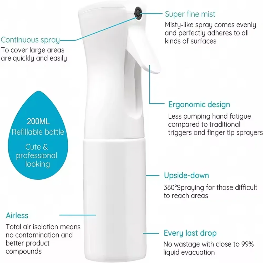 Spray Bottle Marseilis 200ml Hairdressing Spray Bottle Barber Hair High Pressure Water Can Salon Refill Bottle Beauty Atomizer Container spray bottle