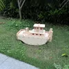 Wooden Springer Pusher Boat Model Kit Rescue Ship DIY Hand Assembled Tugboat Model Toy Gift 1