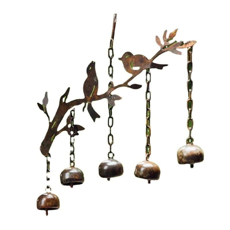 

Q1JB Wind Chimes Outdoor Waterproof Ancient Iron Bird Hanging Bells For Garden Festival Pendant Ornament Decorate Commemorate