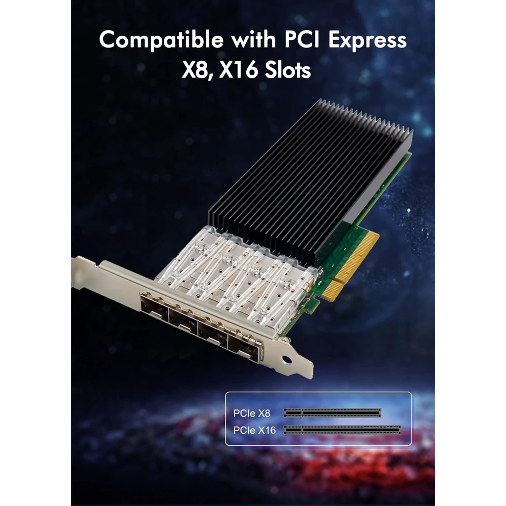 X722-DA4 PCIe X8 10GbE 서버 광학 네트워크 카드, 4 포트 10G SFP + 서버 광섬유 IWARP RDMA 네트워크 카드, ST7329