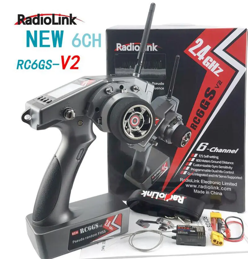 

Радиопередатчик Radiolink RC6GS V2 2,4G 6CH R7FG Gyro приемник для радиоуправляемого автомобиля лодки