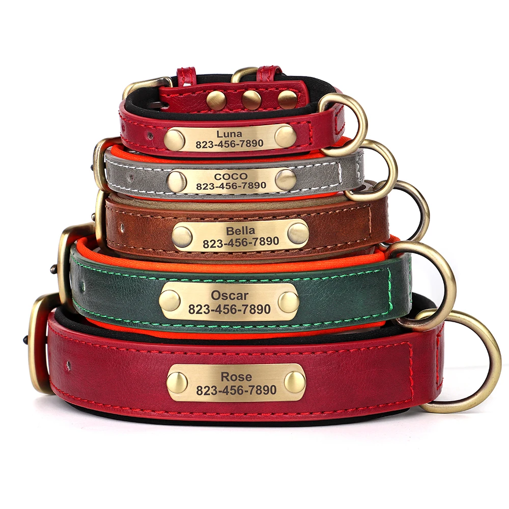 Personalized PU Leather Dog Collar 1