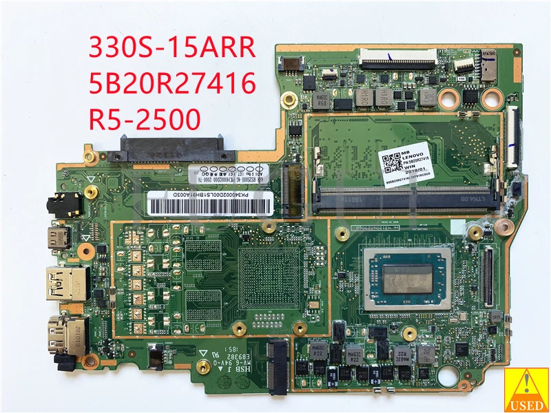 

USED Laptop Motherboard 5B20R27416 FOR lenovo 330S-15ARR WITH R5-2500 cpu 4GB RAM Fully Tested 100% Work