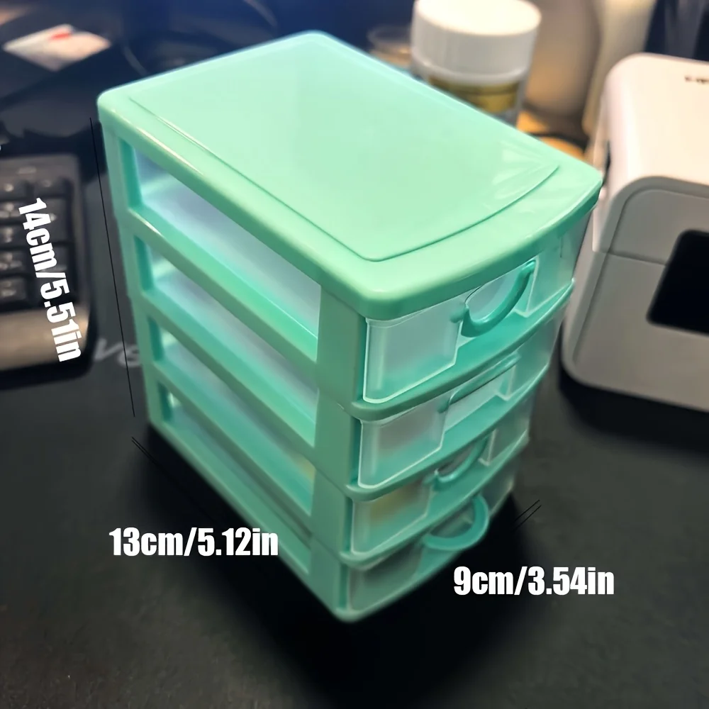 4-layer Multi-functional Storage Box with Drawers, Plastic Wardrobe Organizer and Locker, Desktop Cosmetic Storage Box, 3