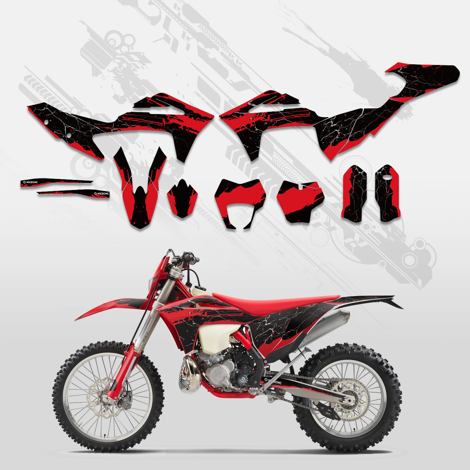 Für GasGas EC 300 EC 250 EC 125 EC 250F ECF 350 EC-F 450 2021 2022 2023 Motorrad-Grafiken Hintergrund-Aufkleber Sticker Individualisierbar – Detail 3
