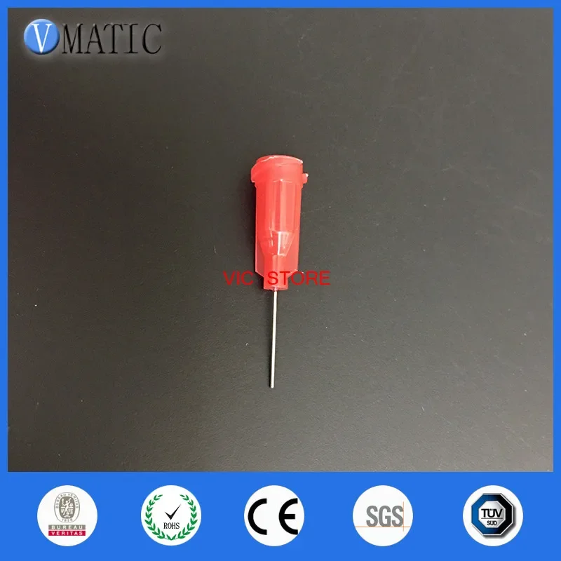 Plastic Syringe Needle Tip 100Pcs 25G Red 0.5'' 1/2 Inch Length Glue Dispensing Needle Tips Nozzle