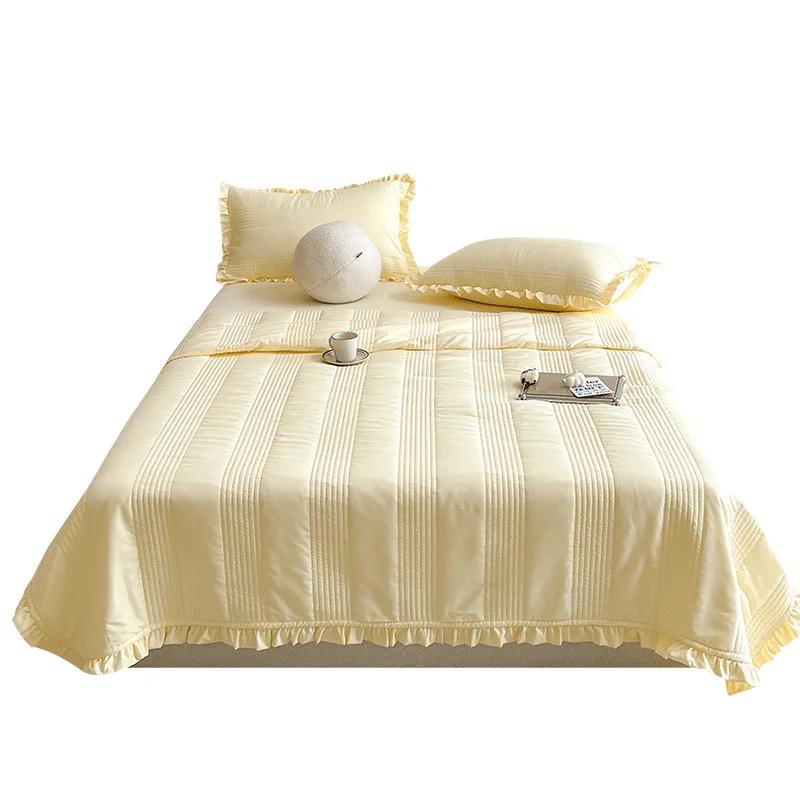 

Washed yarn summer quilt four piece air conditioner quilt bed cover quilt blogger same style summer cool quilt summer thin quilt