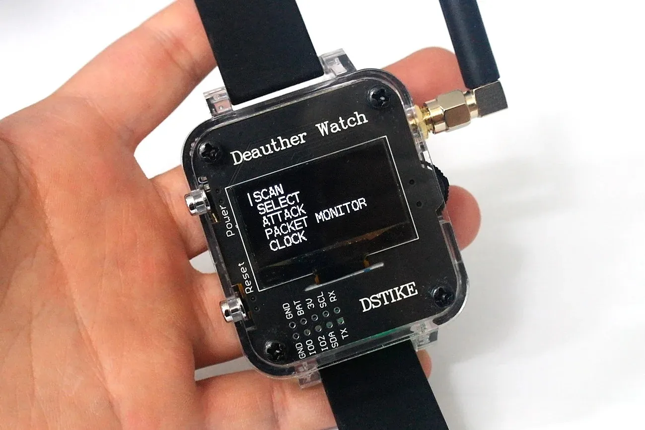 

DSTIKE Deauther Watch V3S ESP8266 Programmable Development Board | Wearable Smartwatch | OLED&Laser | Attack/Control/Test Tool