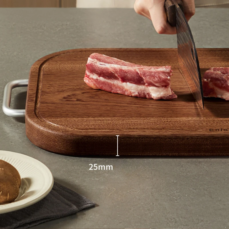 Ebony household thickening antibacterial mould-proof board fruit cutting board double-sided cutting board plus non-slip wood 2