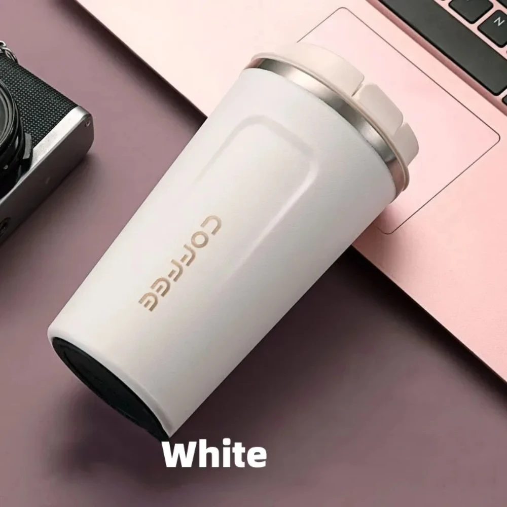 Stainless Steel Leak-Proof Travel Coffee Mug - 380/510ml Thermal Insulated Office Cup