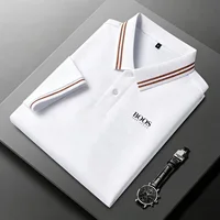 T-shirt 100% coton de haute qualité, nouveau polo d'été pour homme à manches courtes, style business décontracté, haut de gamme avec broderie de marque exquise 1