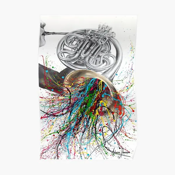 The French Horn Solo Poster Murale Room Print Modern Painting Decor Picture Home Wall Funny Vintage Art Decoration No Frame