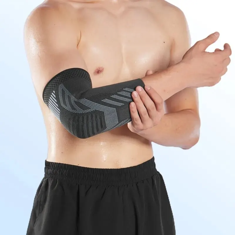 1pc Elastic Fabric Protective Elbow Brace Knitted Compression Sleeve for Tendonitis Pain Relief