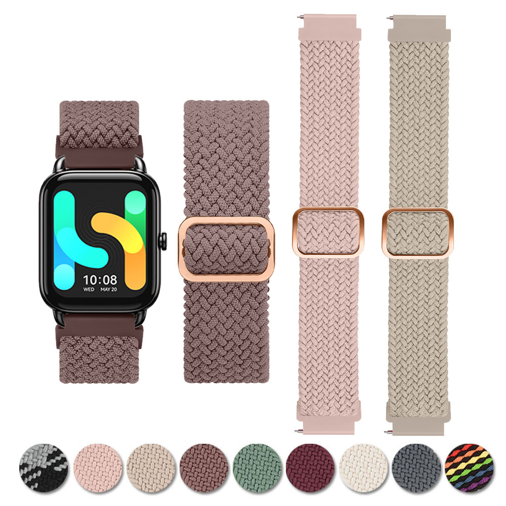 20mm Elastic Braided Band For Xiaomi Mibro Lite/Color/Air Strap Bracelet For Haylou RS4 LS12/RS4 Plus/Ls02 Band Wristband