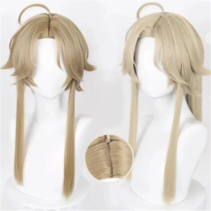 

Game Honkai: Star Rail Yanqing Cosplay Wig Two Flaxen Color Long Hair Heat Resistant Synthetic Halloween Party Accessories Props