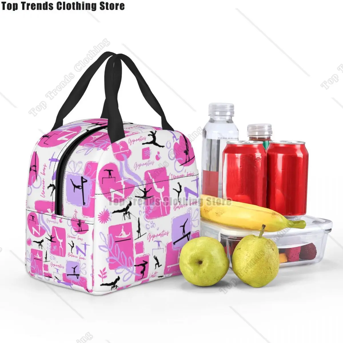 Dance Rhythmic Gymnastics Lunch Bag Women Warm Cooler Insulated Lunch Box for Adult Office