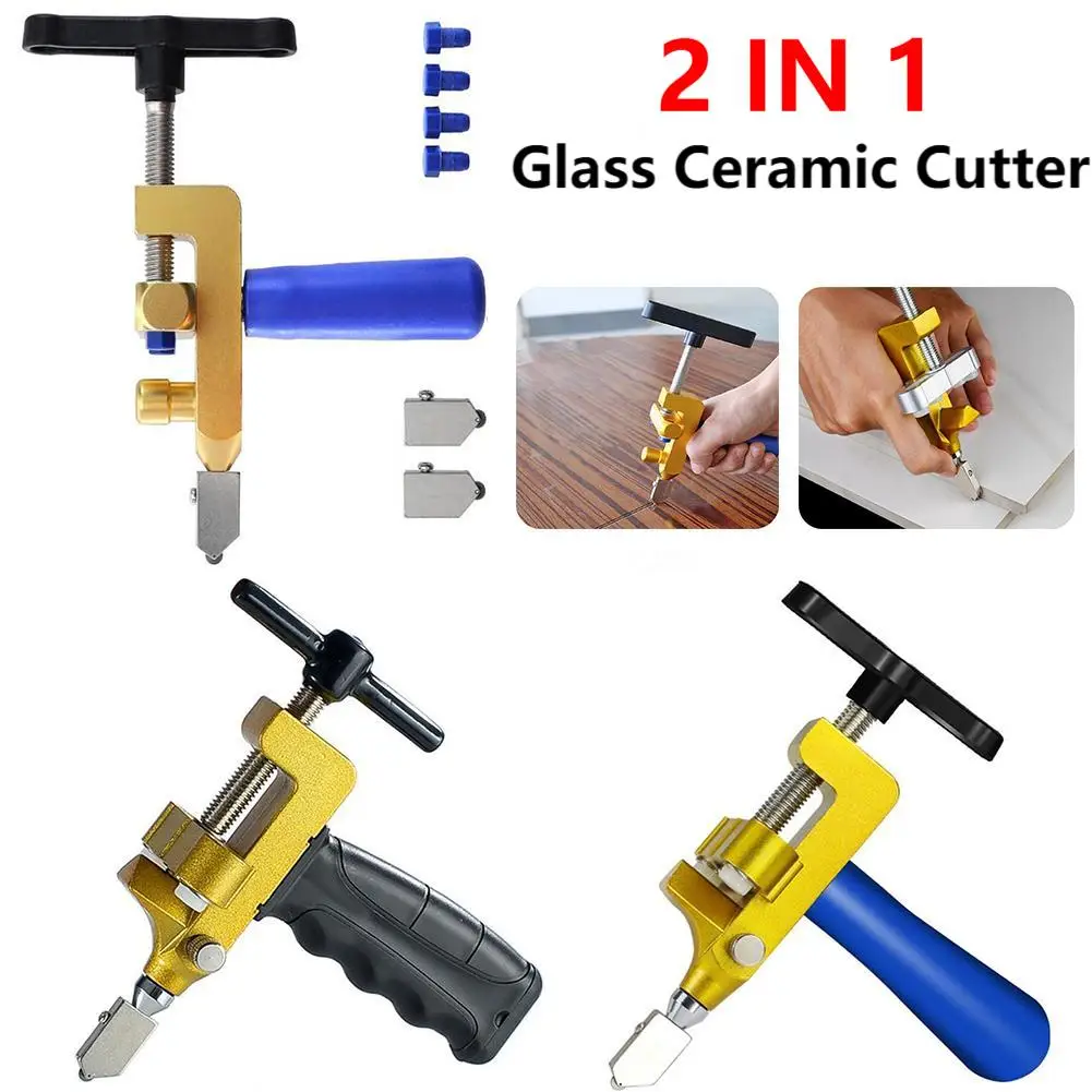 

2 in 1 Glass Ceramic Tile Cutter with Knife Wheel Diamond Glass Cutter Manual Tile Glass Cutting Tool Opener Breaker Hand Tools