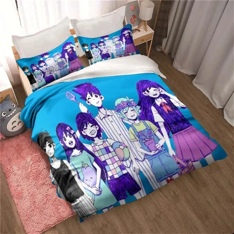 Fashion 3D Printed Anime Omori  Bedding Set All Seasons 2/3 Piece Double Duvet Cover Set Twin King Size Bedclothes Home Textile