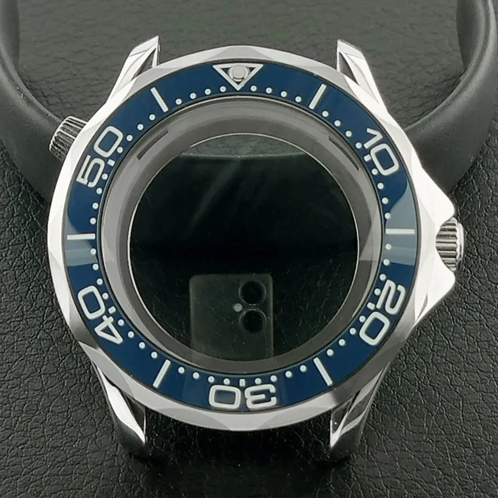 Men's 42mm Mechanical Watch Case with Luminous Dial and Assembled Parts