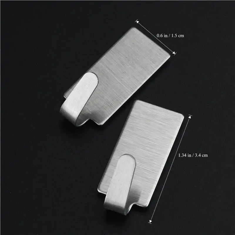 Wall Mount Hooks Adhesive Stainless Steel Towels Hooks Towels Racks Wall Hooks 12/6pcs for Kitchen Bathroom