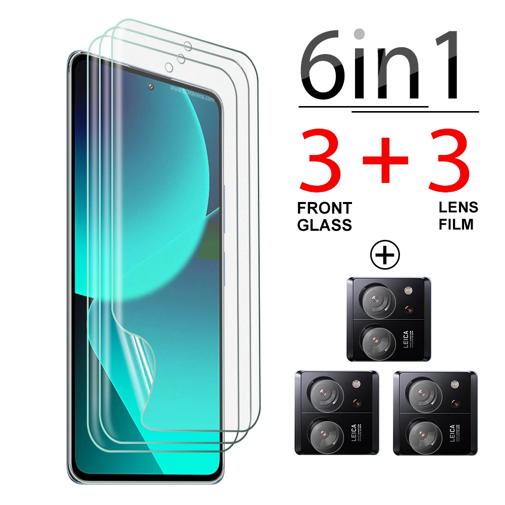 6 In1 Full Glue Cover Hydrogel Film Per Xiaomi 13 T Pro 5G Xiomi 13 T Tpro 13Tpro 13Tpro Protezione Per Fotocamera Anti-Frantumazione Non Vetro