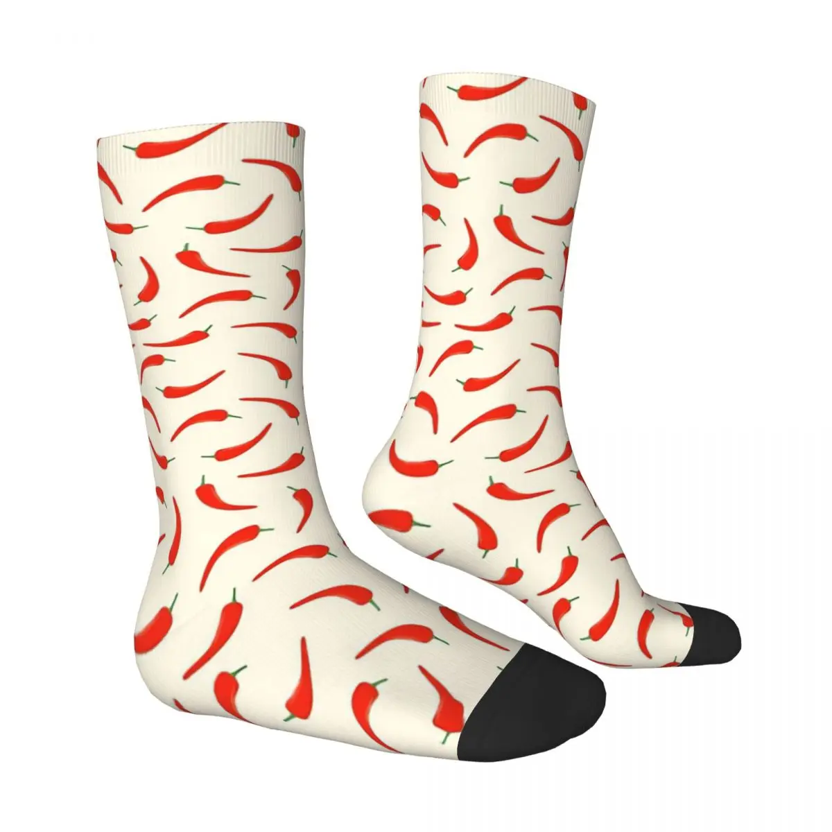 Vendita Calda Red Chili Pepper Pattern Off-White Calzini Per Adulti, Calzini Unisex, Calzini Da Uomo Calzini Da Donna