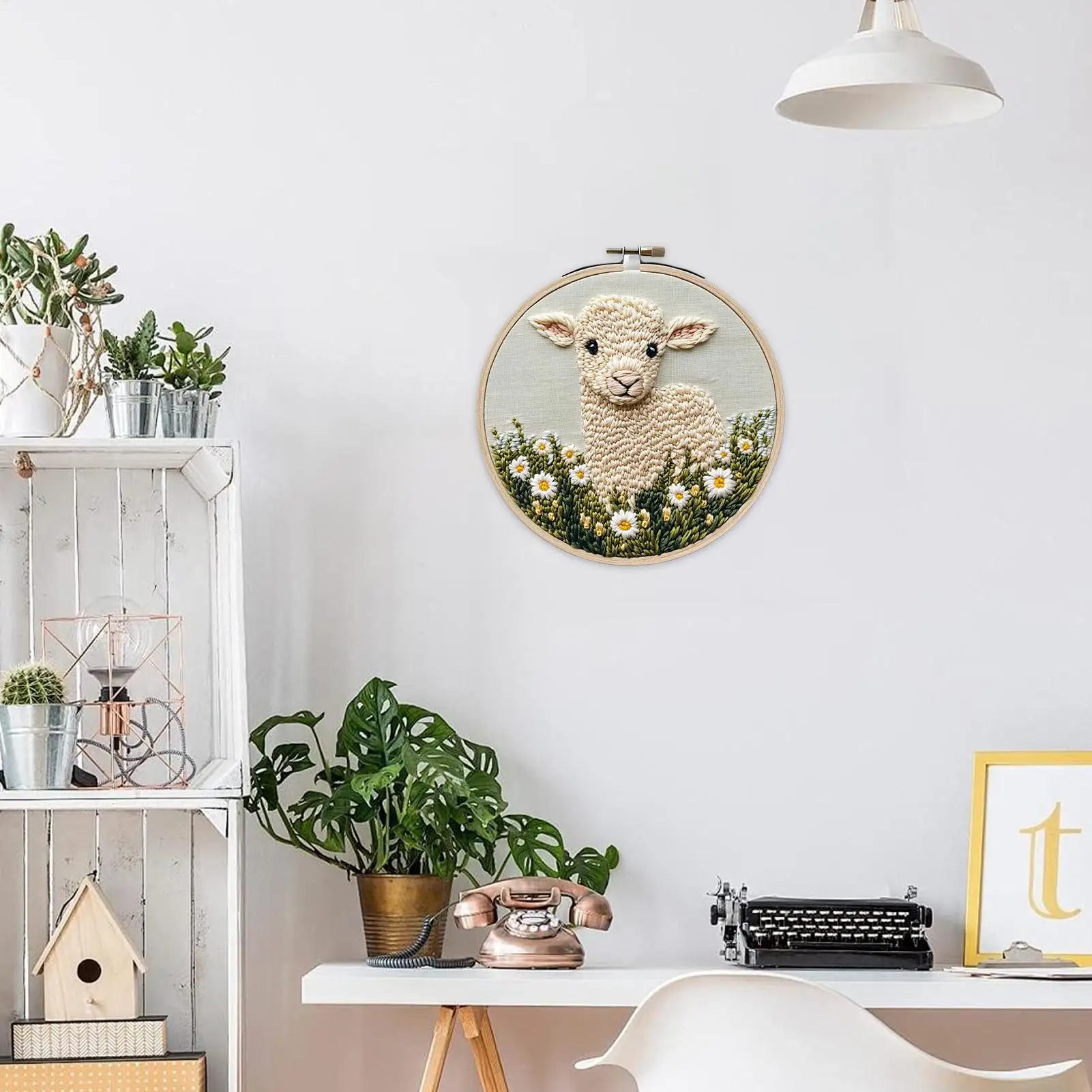 Punch Needle Kit for Beginners DIY Punch Needle Kits Hoop Embroidery Kit for AdultsStarter Craft Set Festival Gift