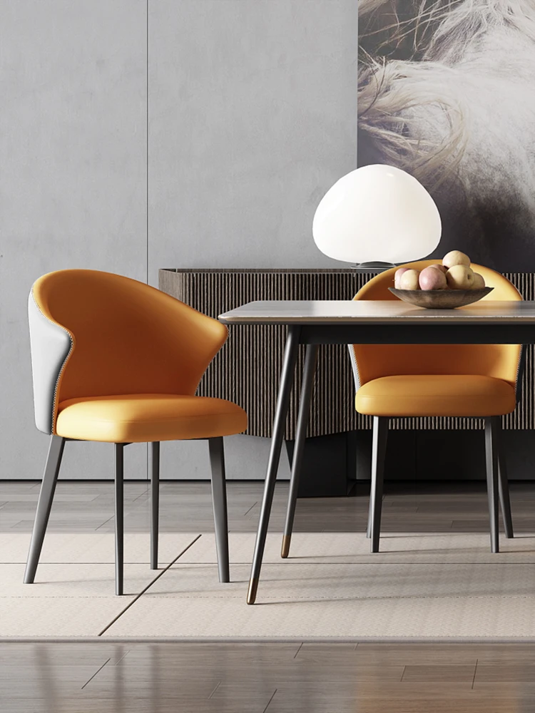 

Light Luxury Nordic Dining Chairs Modern Living Room PU Leather Dining Chair Kitchen Leisure Stools sillas Dining Room Furniture