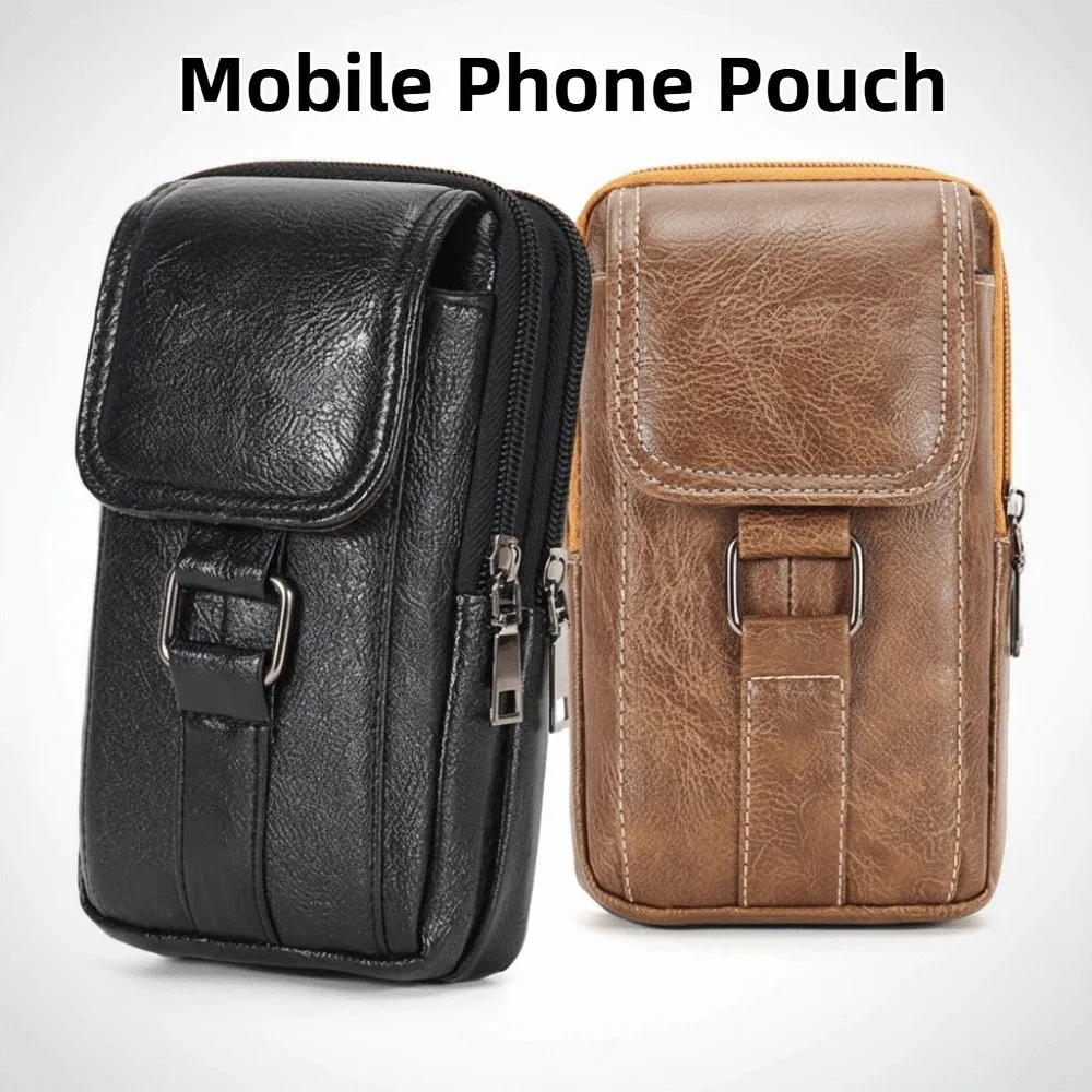 Enhanced Waterproof Double-Layer Phone Pouch with Strap and Metal Buckle