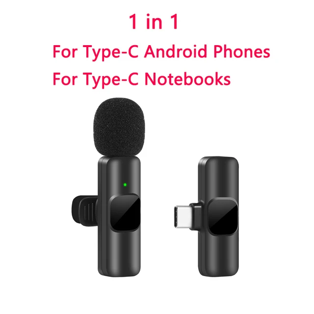Micrófono inalámbrico Lavalier S13 para iPhone iPad, estuche de carga con  indicador de batería, micrófono inalámbrico