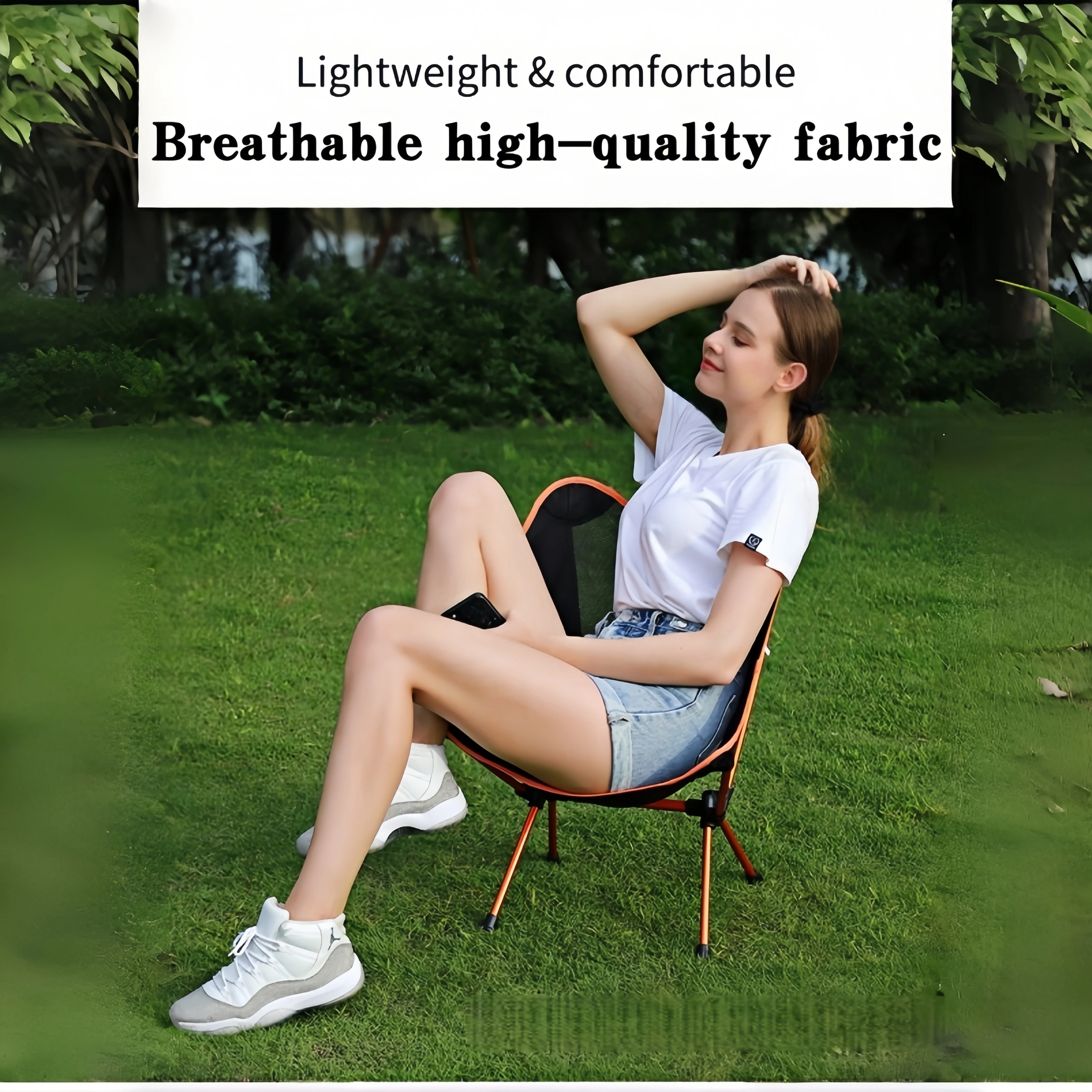 Outdoor chairs, beach chairs, lightweight and practical, easy to carry. Made of high-quality fabric, outdoor folding chairs 4