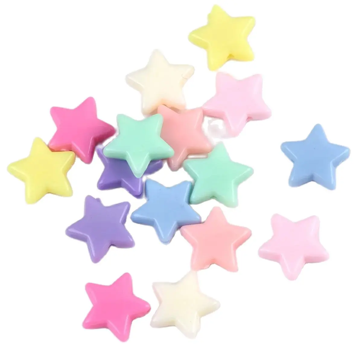

50pcs Star Shape 14mm Opaque Acrylic Plastic Loose Beads Wholesale lot for Jewelry Making DIY Findings