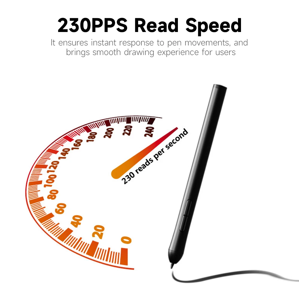 그래픽 태블릿 드로잉 태블릿, 8192 레벨 압력 감도, 5080LPI 해상도, 230PPS 판독 속도, 2.4G/BT 연결, WP9625N