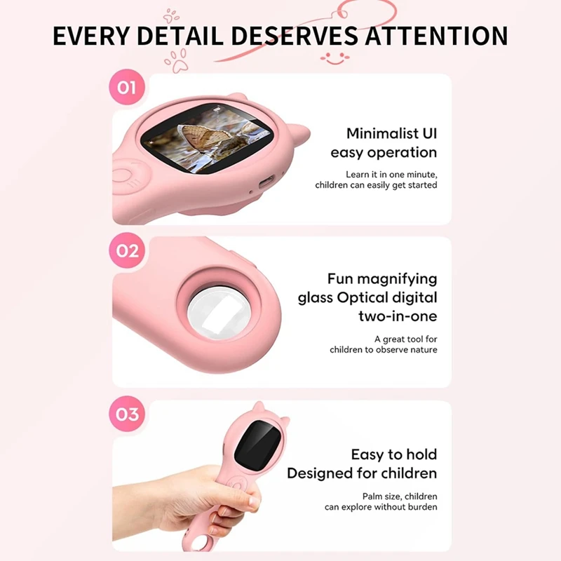 Microscope For Kids - Portable Handheld Magnifying Glass Digital Microscope For Kids Educational Science Toys 4