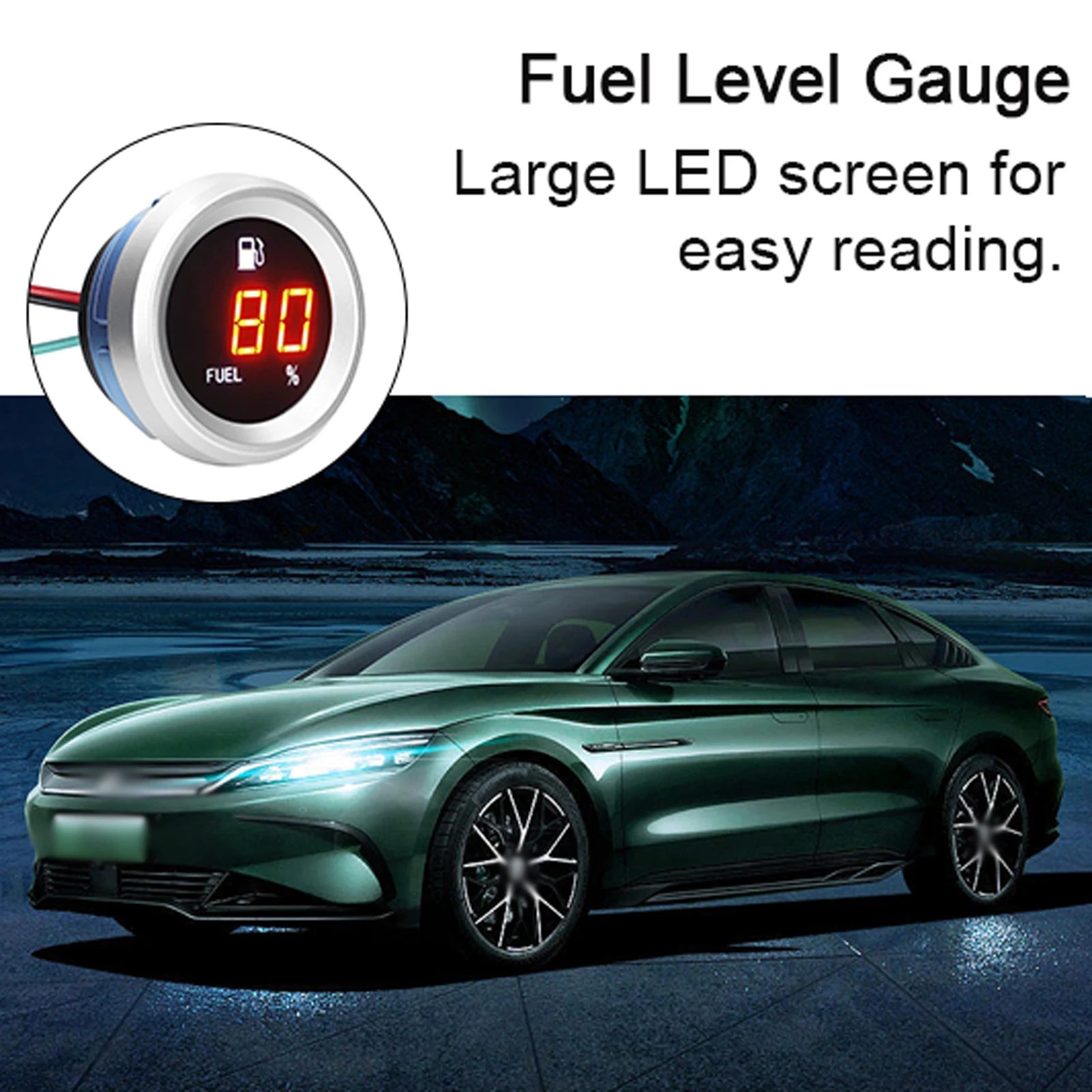 Digital Fuel Level Gauge with Flashing Alarm Car Fuel Level Meter 9-35V Fuel Level Tester for Auto Motorcycle