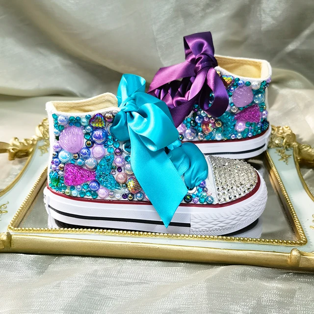 Dollbling Unicorn Bow Little Kid Glitter Sneakers Personalized Baby Girl  1st Party Outfit Shoes Sparkle Colorful dress Shoes